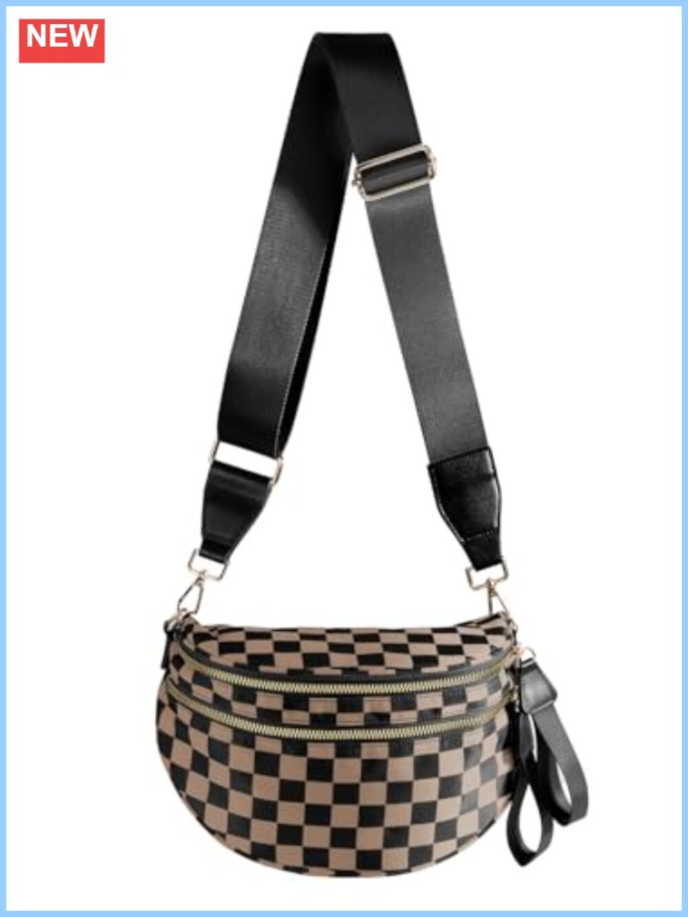 Checkered Crossbody Bag Bum Bag Spacious Fanny Pack Belt Bag